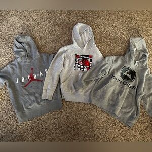 Boys Nike, UA and John Deere sweatshirts, size small 7